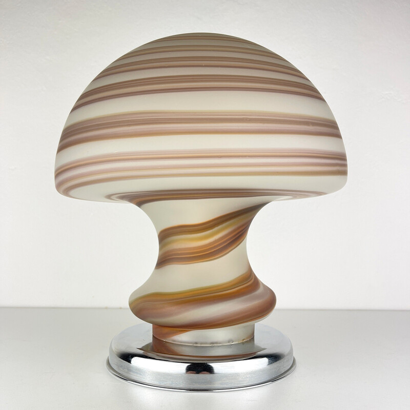Lampe de table champignon vintage en verre de Murano pour Vetri, Italie 1970