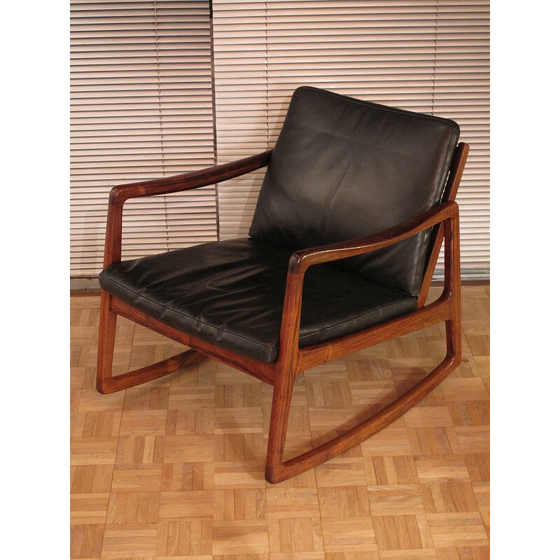 Rosewood rocking chair 120 by Ole Vonscher - 1950s.