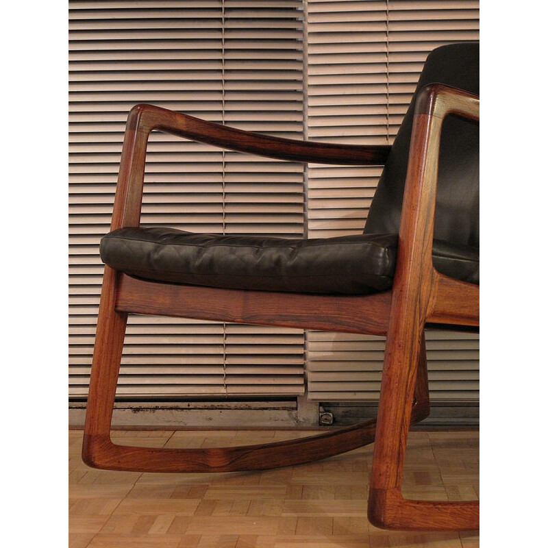 Rosewood rocking chair 120 by Ole Vonscher - 1950s.