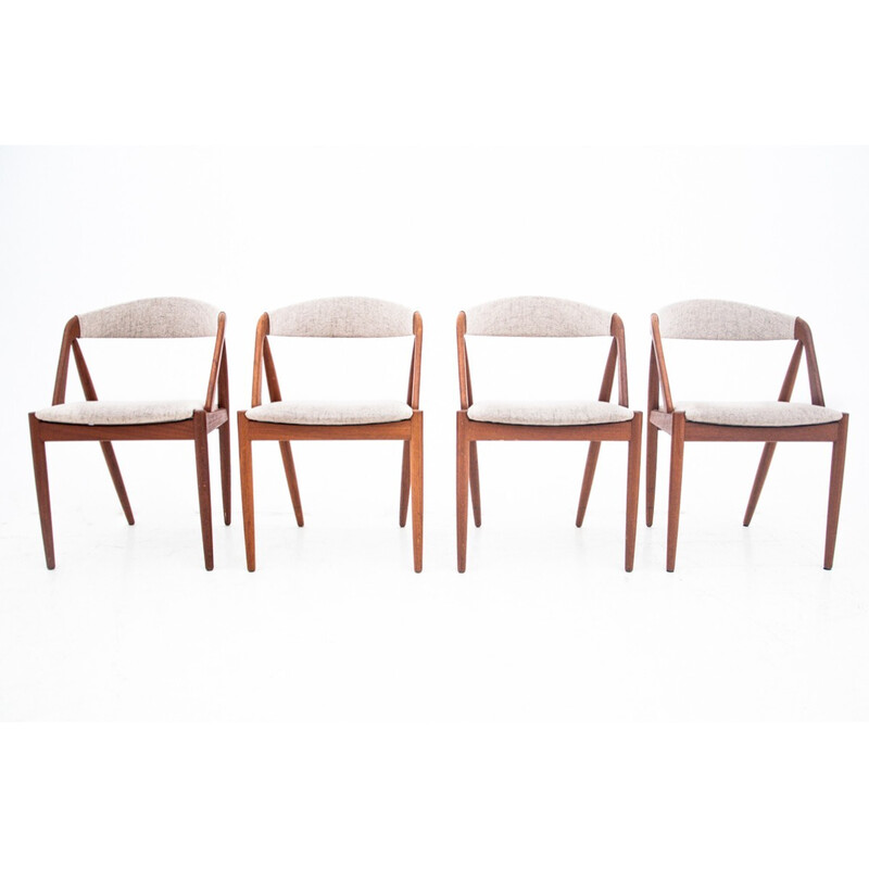 Set di 4 sedie vintage in teak di Kai Kristiansen, Danimarca 1960