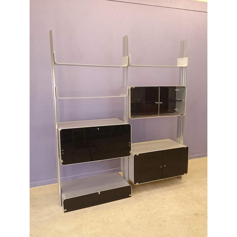 Modular aluminum shelf with cabinets - 1970