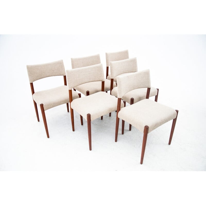Set of 6 vintage teak dining chairs, Denmark 1960s