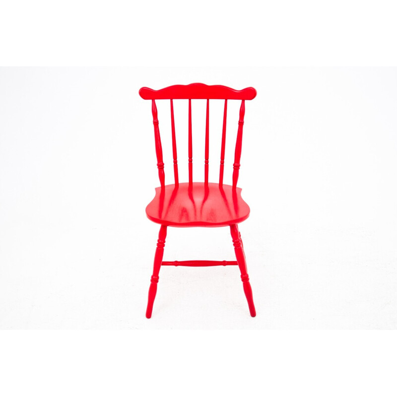 Cadeira Vintage vermelha, Polónia 1940s