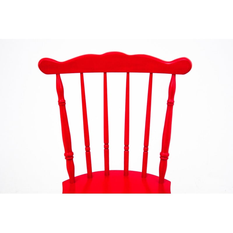 Vintage red chair, Poland 1940s