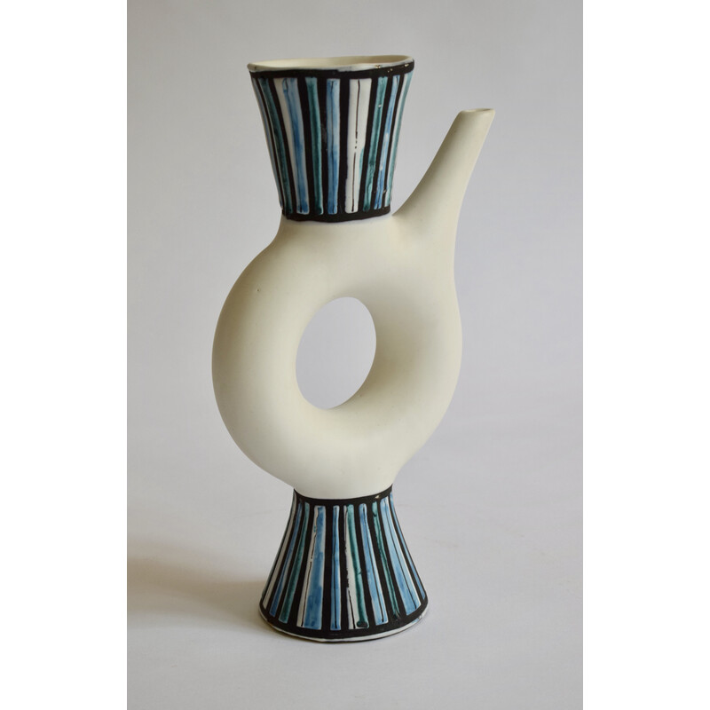 Vase bouteille vintage "Eau de vie" de Roger Capron, 1960