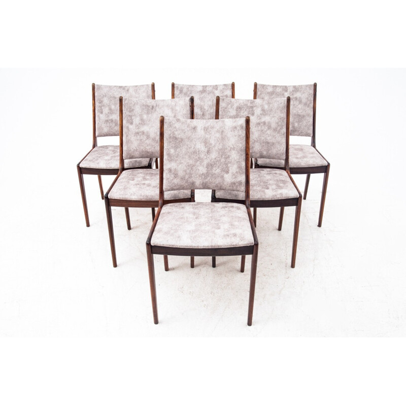 Juego de 6 sillas vintage de teca de Uldum Mobelfabrik, Dinamarca Años 60