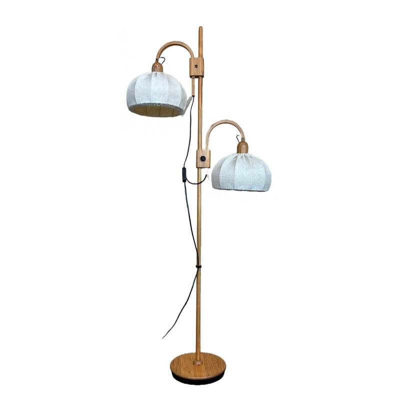 Vintage floor lamp Domus in pine, Denmark 1960-1970s