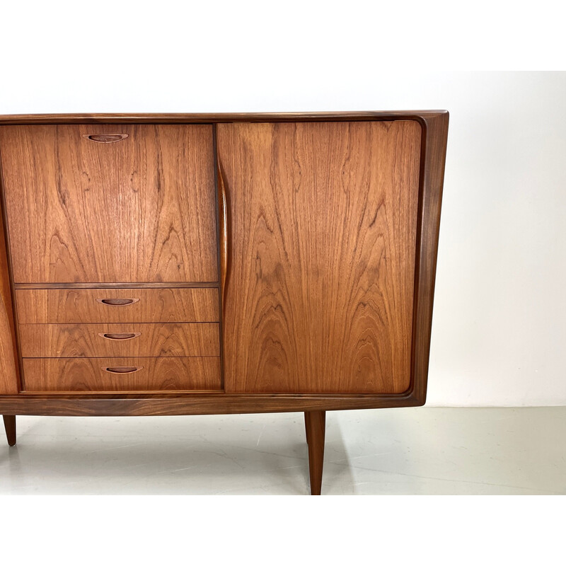 Vintage danish Dyrlund highboard with sliding doors