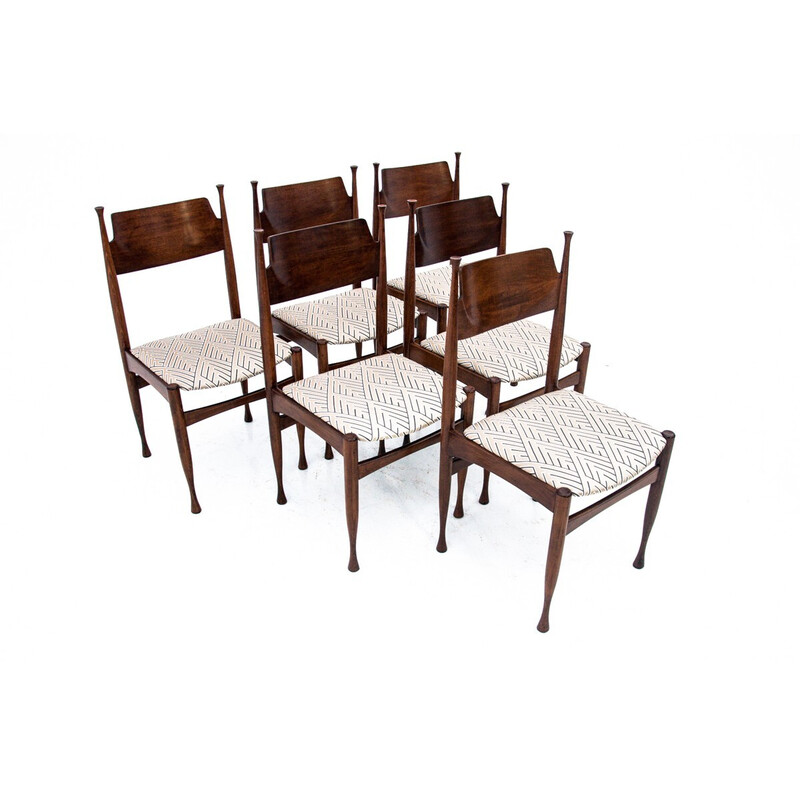 Set of 6 vintage teak chairs Scandinavia, 1940s