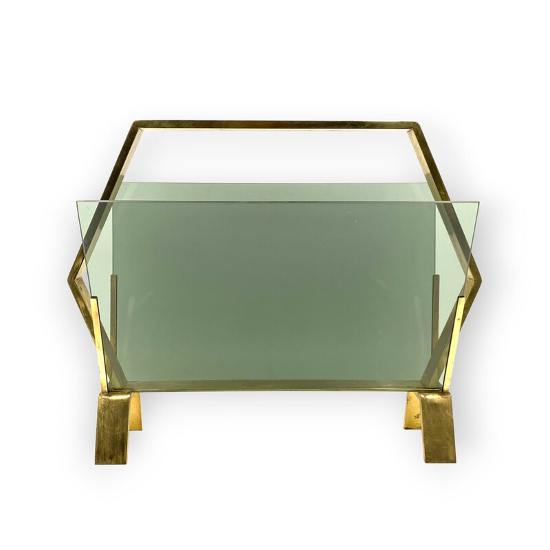 Vintage brass magazine rack, Italy 1970