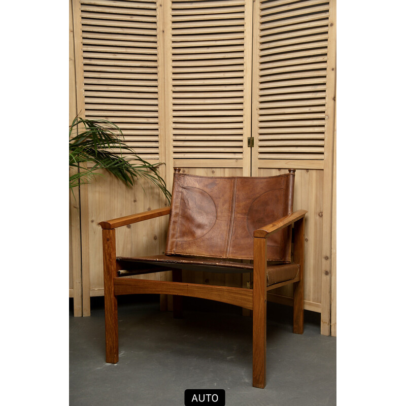 Vintage Safari lounge stoel in rozenhout van Michel Arnoult, Brazilië 1960