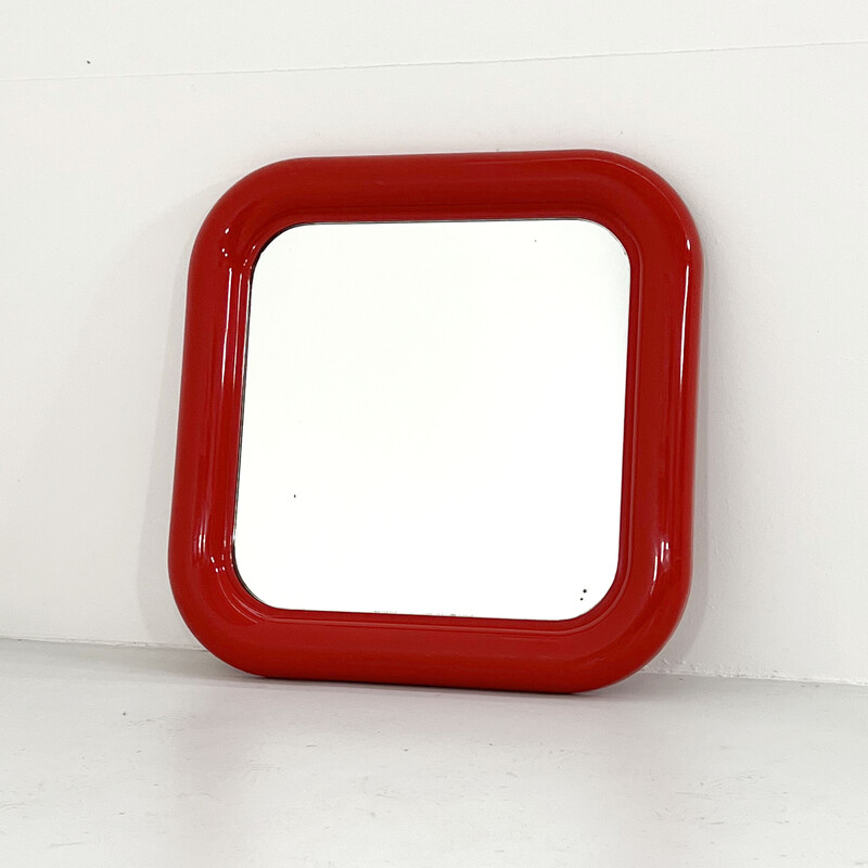 Espejo vintage Delfo rojo de Sergio Mazza para Artemide, 1960