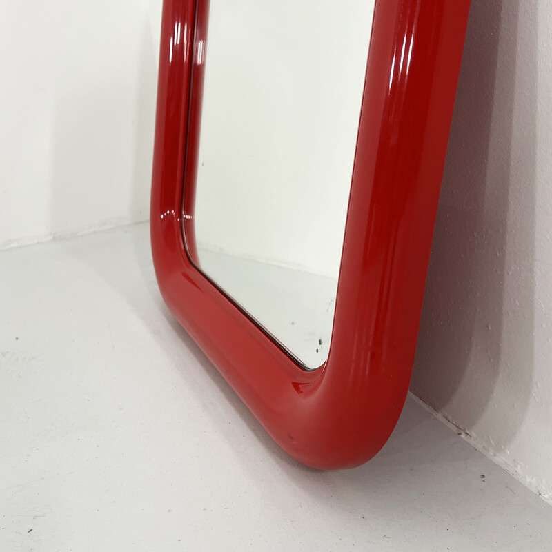 Specchio Delfo rosso vintage di Sergio Mazza per Artemide, 1960