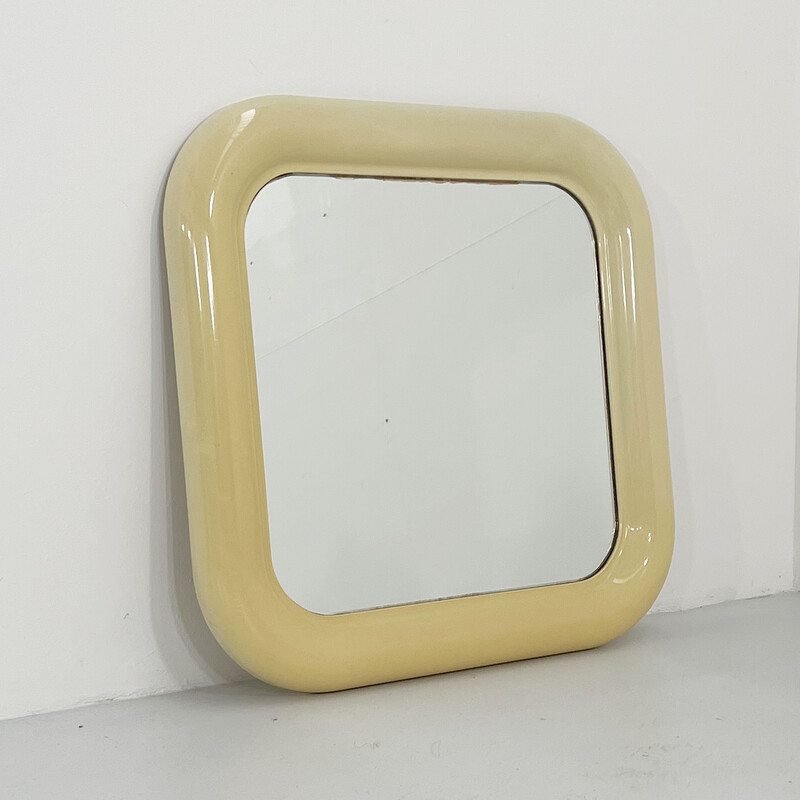 Vintage white Delfo mirror by Sergio Mazza for Artemide, 1960s