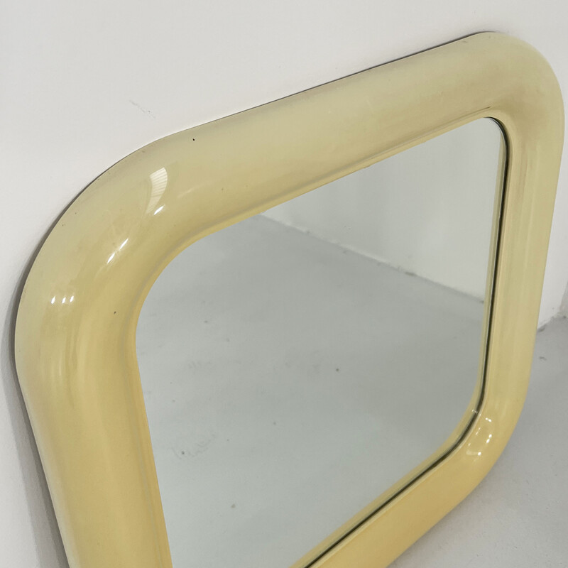 Vintage white Delfo mirror by Sergio Mazza for Artemide, 1960s