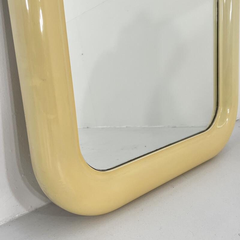 Vintage witte Delfo spiegel van Sergio Mazza voor Artemide, 1960