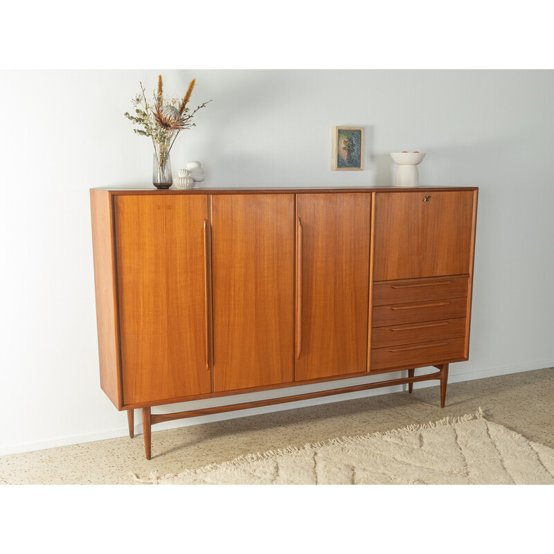 Teca Vintage Highboard para Heinrich Riestenpatt, Alemanha Anos 60