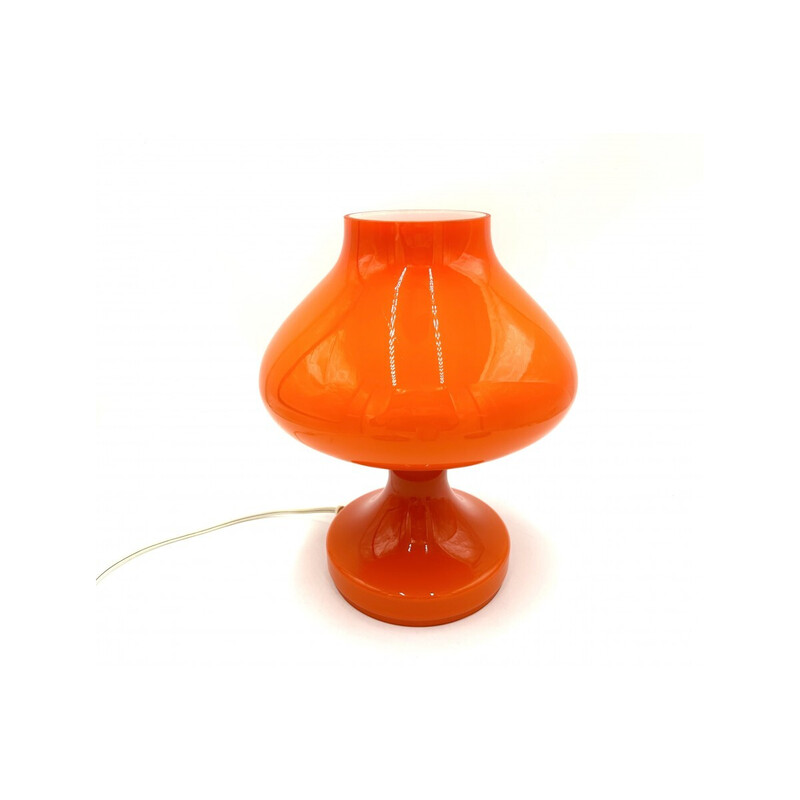 Lampe de table vintage en verre orange par S. Taber pour Opp Jihlava, Tchécoslovaquie 1970