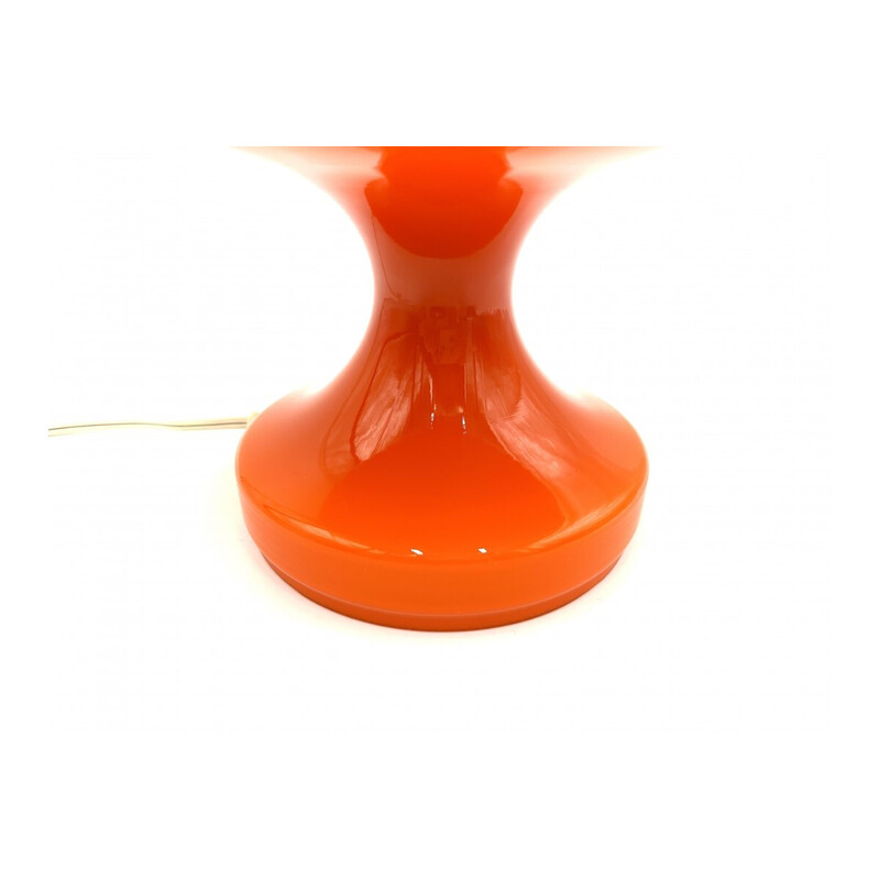 Vintage orange glass table lamp by S. Taber for Opp Jihlava, Czechoslovakia 1970