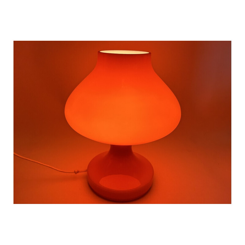 Orangefarbene Glastischlampe von S. Taber für Opp Jihlava, Tschechoslowakei 1970