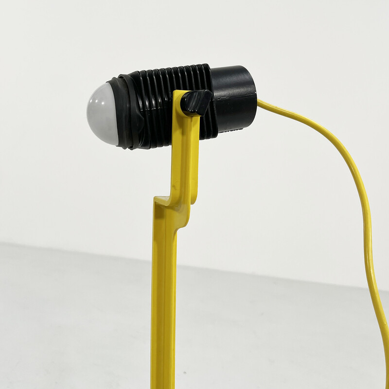 Lámpara jardinera Spotlight vintage amarilla de Stilnovo, años 80