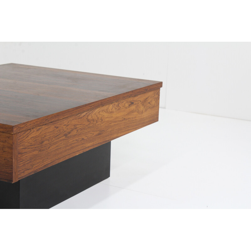 Table basse vintage en palissandre avec tiroir