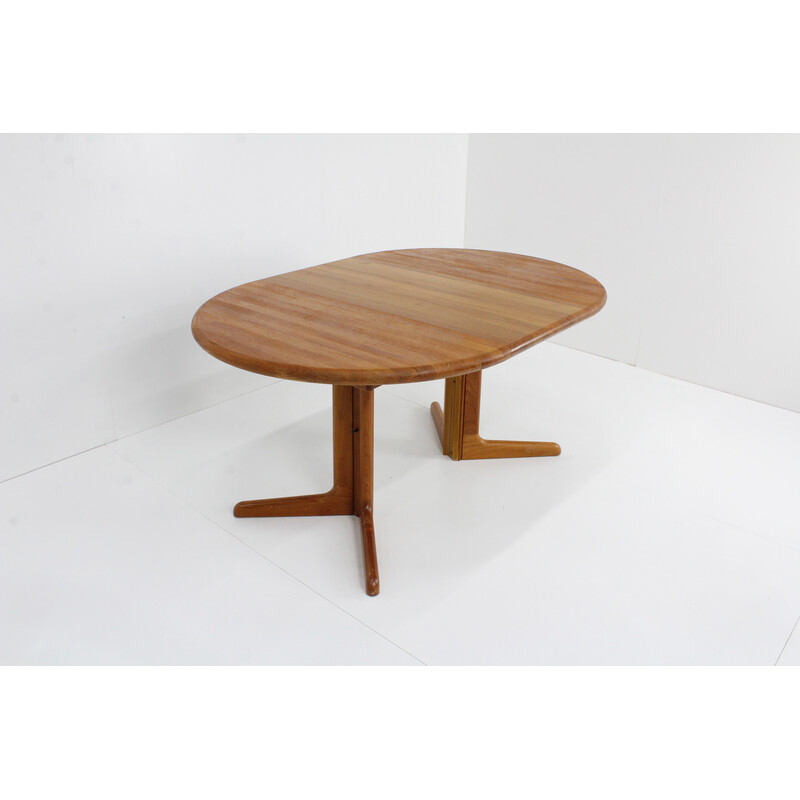 Tavolo rotondo allungabile vintage in teak per Gudme Mobelfabrik, Danimarca 1960