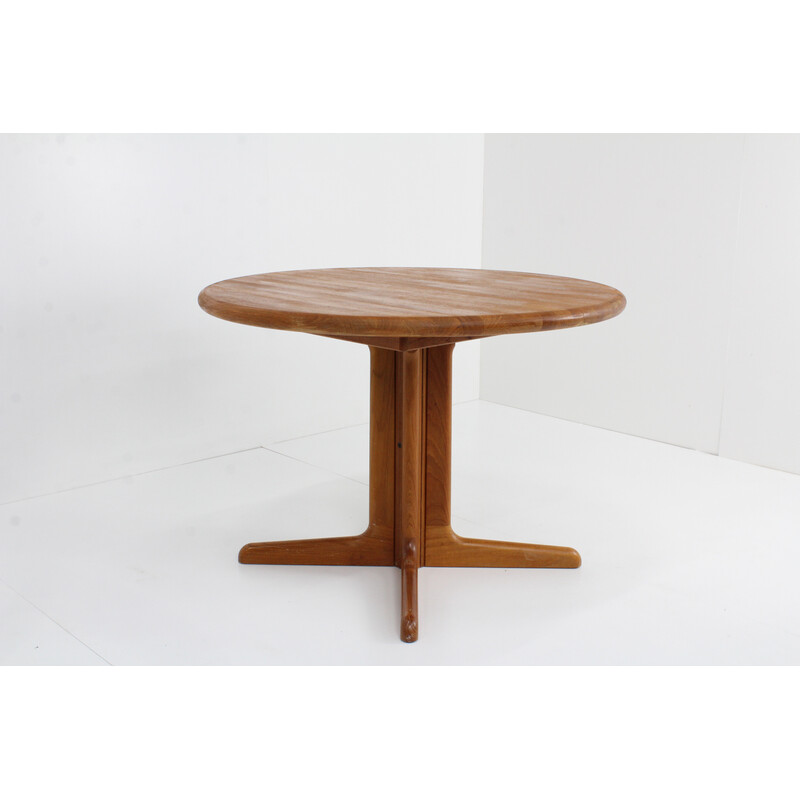 Vintage uittrekbare ronde tafel in teak voor Gudme Mobelfabrik, Denemarken 1960