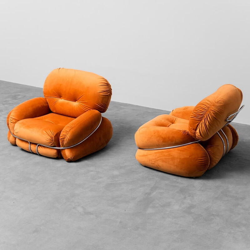 Paar vintage Okay fauteuils van Adriano Piazzesi, 1970