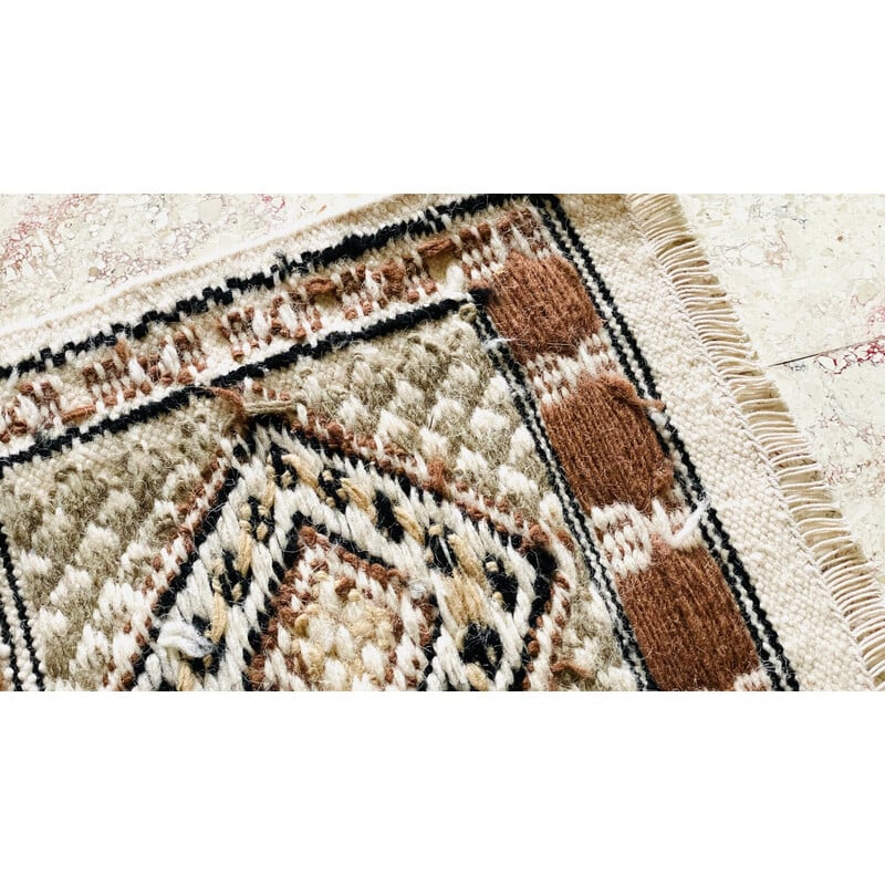 Vintage wollen kelim tapijt, 1970