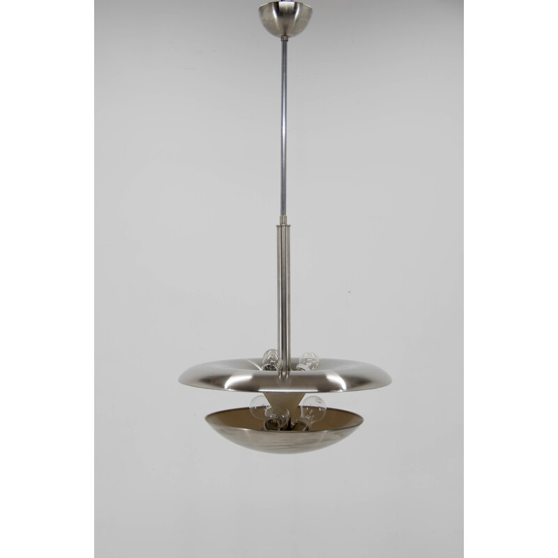 Vintage Bauhaus brass chandelier by Frantisek Anyz for Ias, 1920