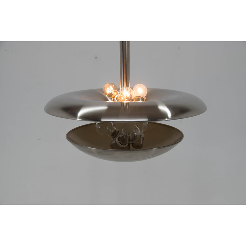 Vintage Bauhaus brass chandelier by Frantisek Anyz for Ias, 1920