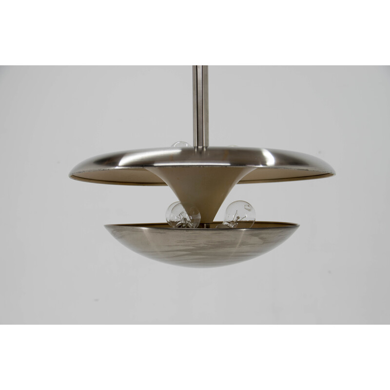 Vintage Bauhaus brass chandelier by Frantisek Anyz for Ias, 1920