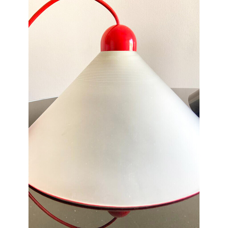 Lampade a sospensione in vetro opalino vintage, Italia 1970