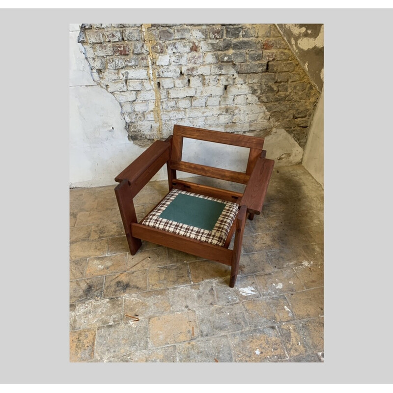 Vintage-Sessel aus Kiefernholz, Frankreich 1960