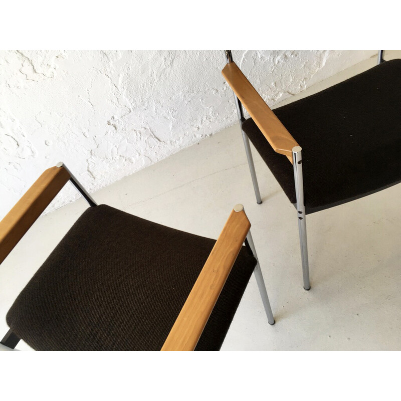 Vintage-Sessel aus Holz und Chrom, 1980