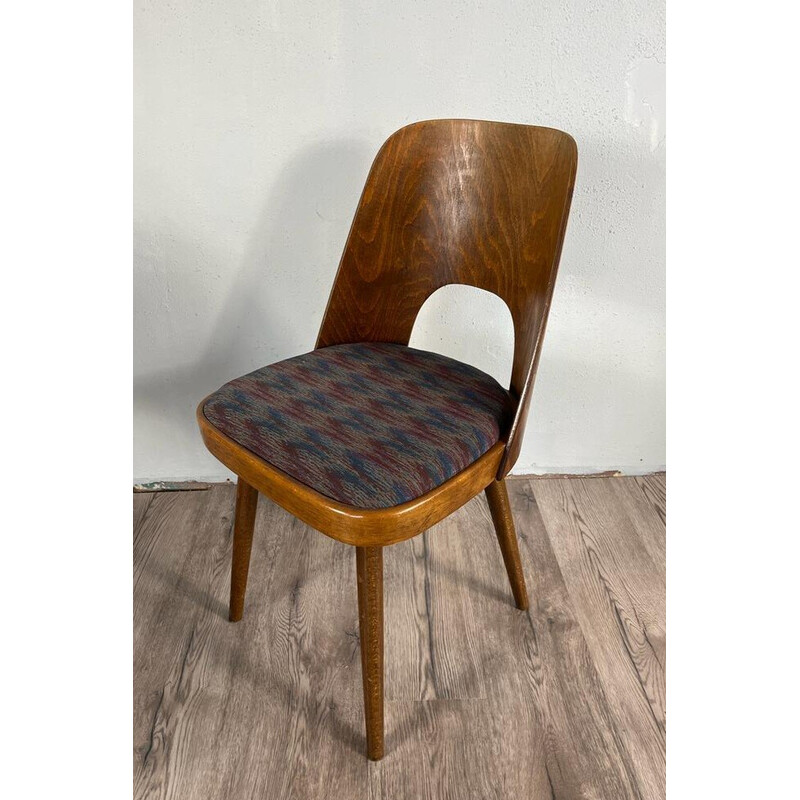 Set of 4 vintage walnut chairs model 515 by Oswald Haerdtl for Ton, 1960