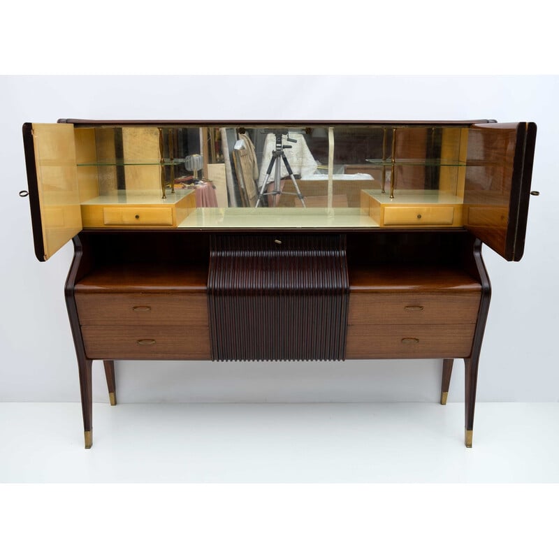 Credenza italiana di metà secolo con mobile bar di Osvaldo Borsani per Mobili Varedo Borsani, 1950