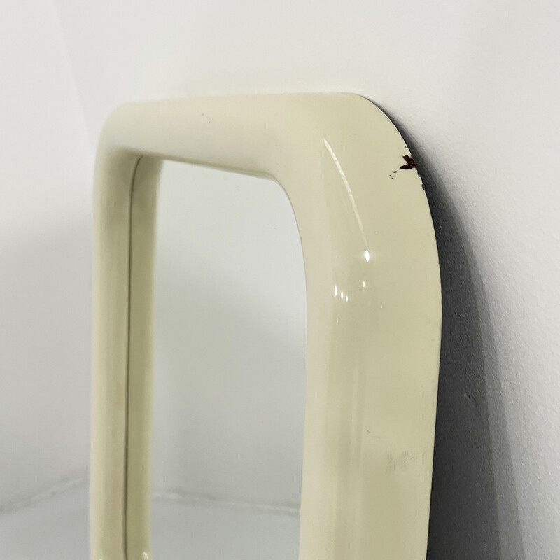 Vintage white frame mirror by Carrara and Matta, 1970s