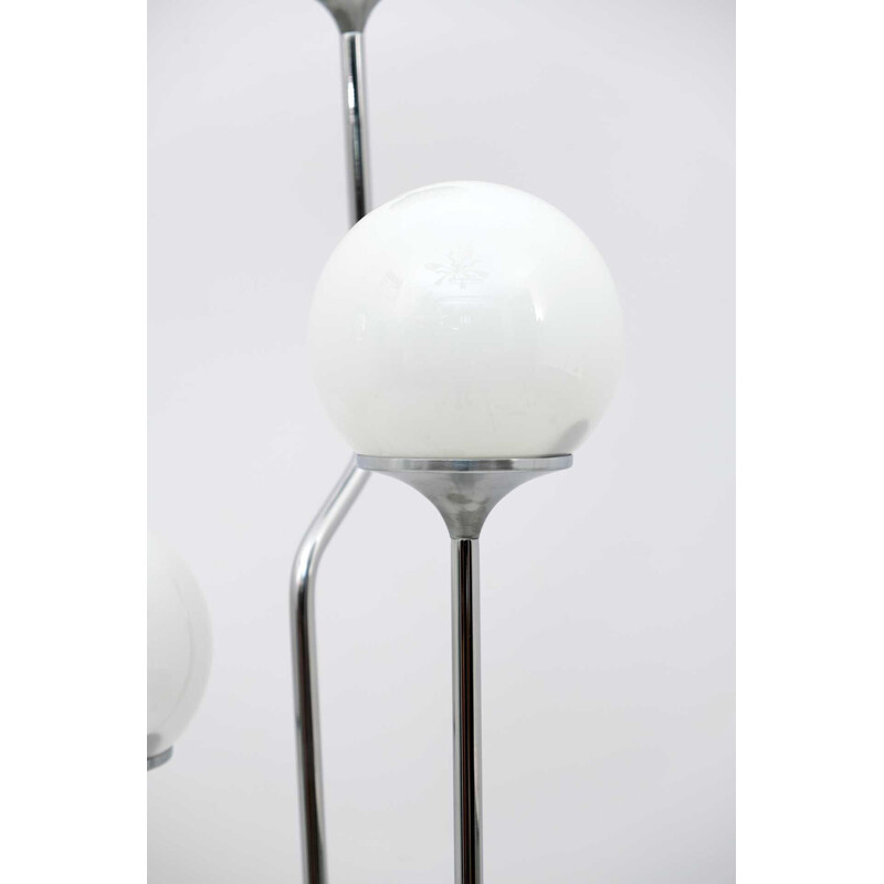 Mid-century chrome and opaline glass floor lamp by Goffredo Reggiani, 1970s