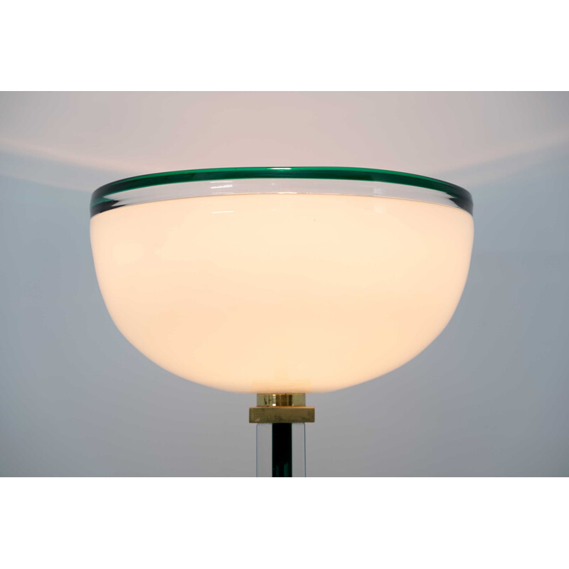 Mid century Murano glass "Tolboi" floor lamp in green by Venini