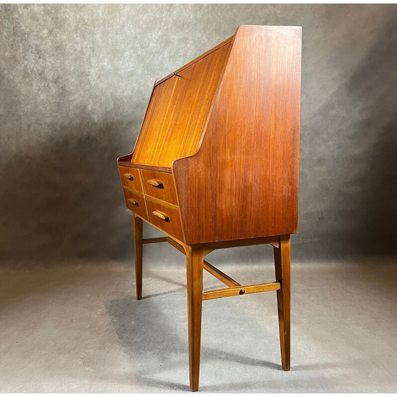 Vintage Noors teakhouten bureau met 4 laden, 1960