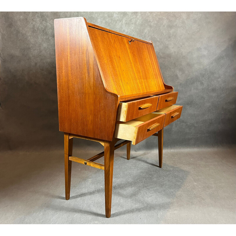 Vintage Norwegian teak secretary with 4 drawers, 1960