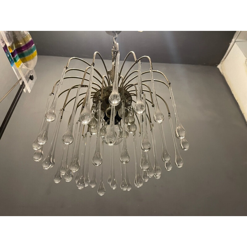 Vintage Murano glass Drop Waterfall chandelier, 1960s