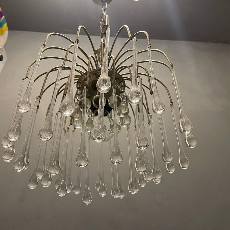 Vintage Murano glass Drop Waterfall chandelier, 1960s