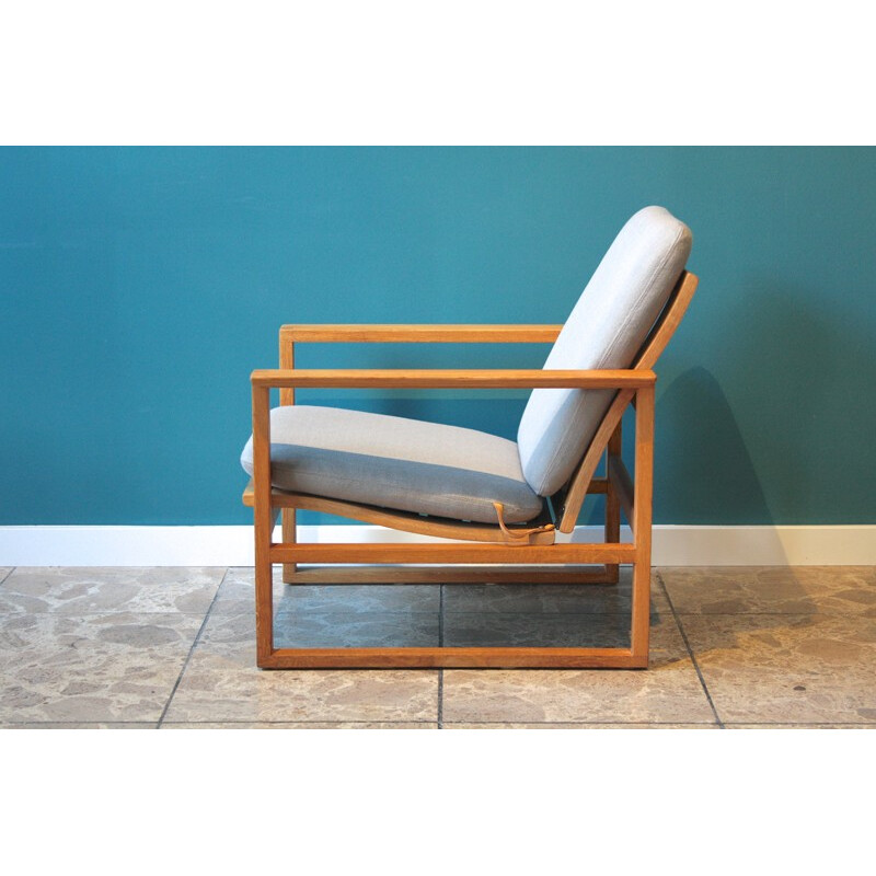 "2256" Oak Lounge Sled Chair by Børge Mogensen for Frederica - 1950s