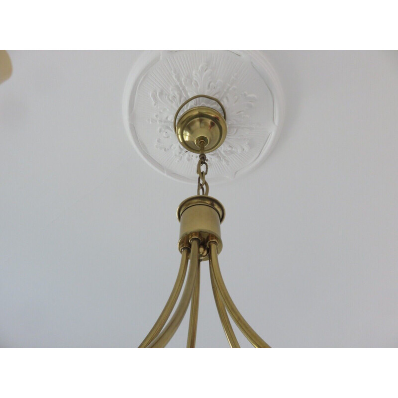 Vintage solid brass chandelier, 1970