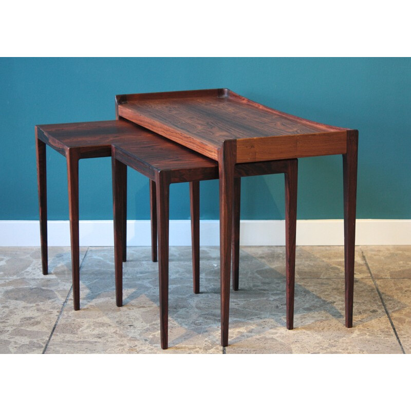 Scandinavian Jason Mobler Nesting Tables in Rosewood by Kurt Ostervig - 1950s