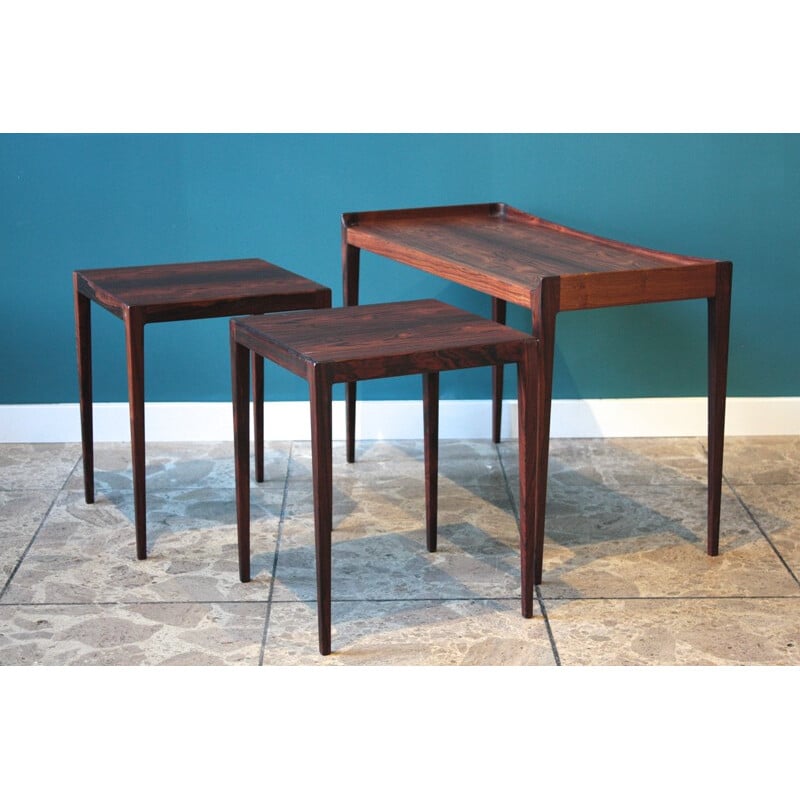 Scandinavian Jason Mobler Nesting Tables in Rosewood by Kurt Ostervig - 1950s