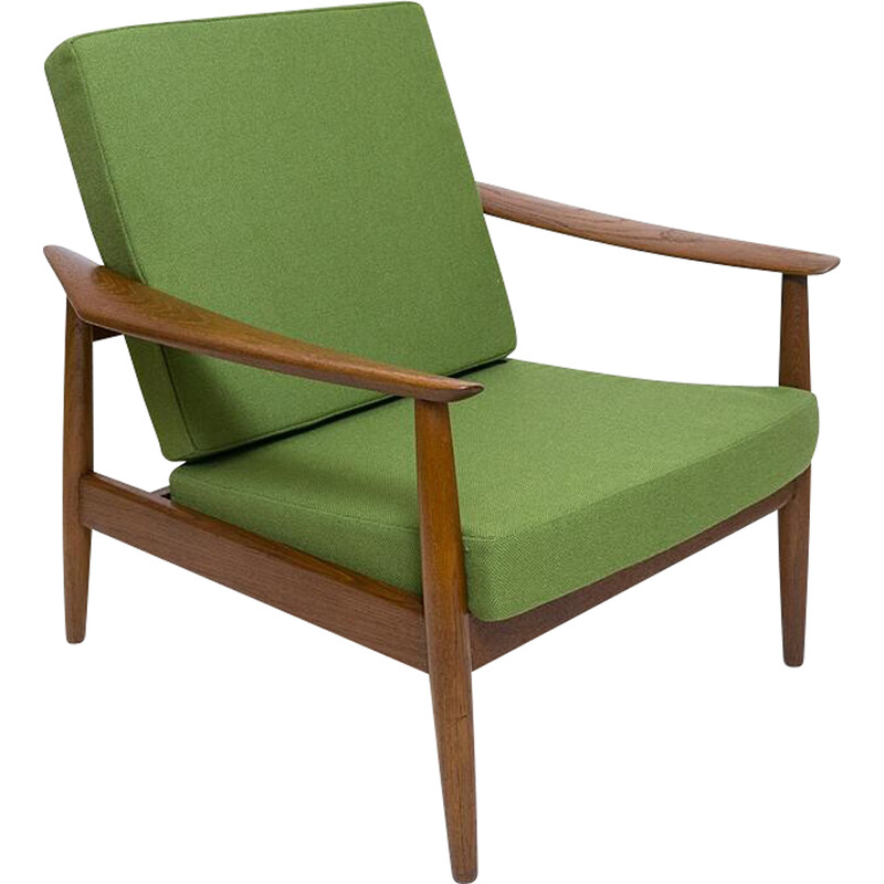 Vintage Fd164 teakhouten fauteuil van Arne Vodder voor Cado, Denemarken 1960
